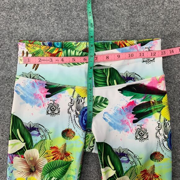 Athleta Sonar Crop Leggings Women XS Tropical Bay Leaf All Over Pull On Athletic - Picture 6 of 14
